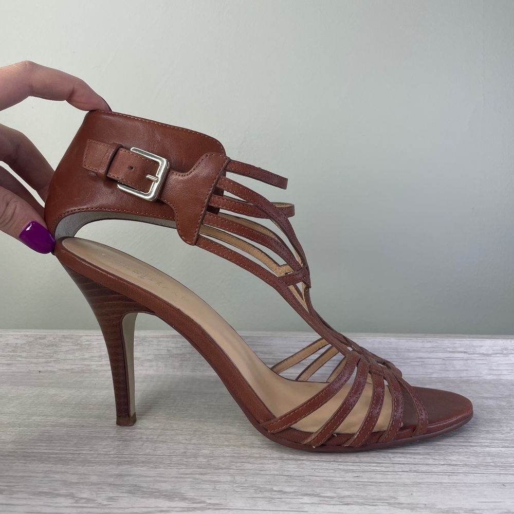 Cole Haan brown leather strappy heels size 9.5